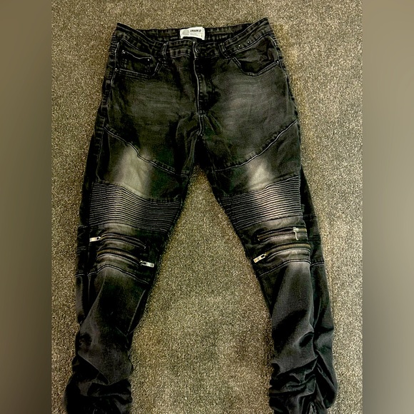Ripped and zipper skinny jeans waist 32 - Picture 1 of 2